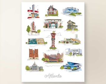 ATLANTA GEORGIA Collage | Atlanta Landmark Series