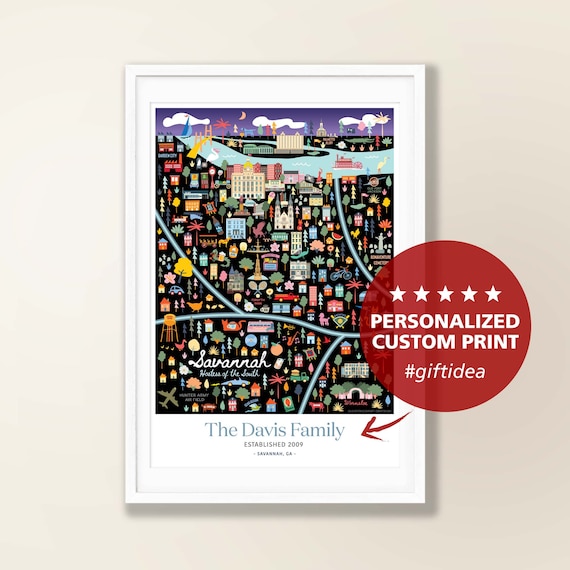 SAVANNAH GA Personalized Wall Art Savannah Home Etsy Ireland