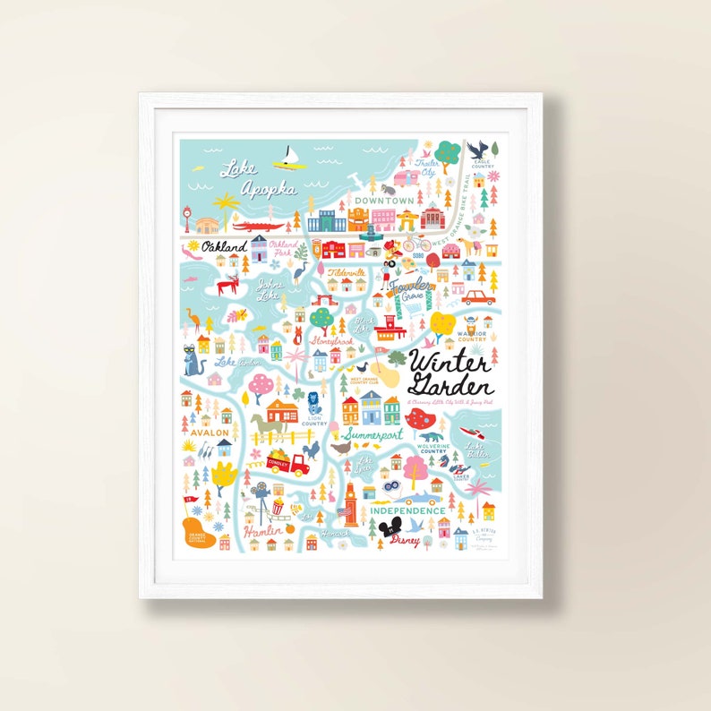 WINTER GARDEN FL Map Art Wall Decor - Il 794xN.4214506659 Jtyl