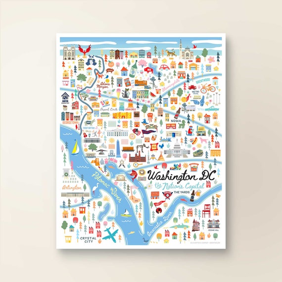 Illustrated map of Portugal with icons, cities, animals, landmarks