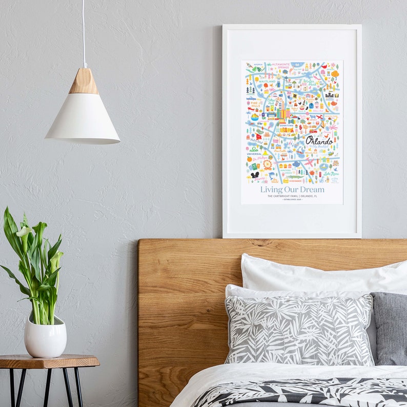 ORLANDO FL Personalized Wall Art Orlando Florida Home Decor Etsy