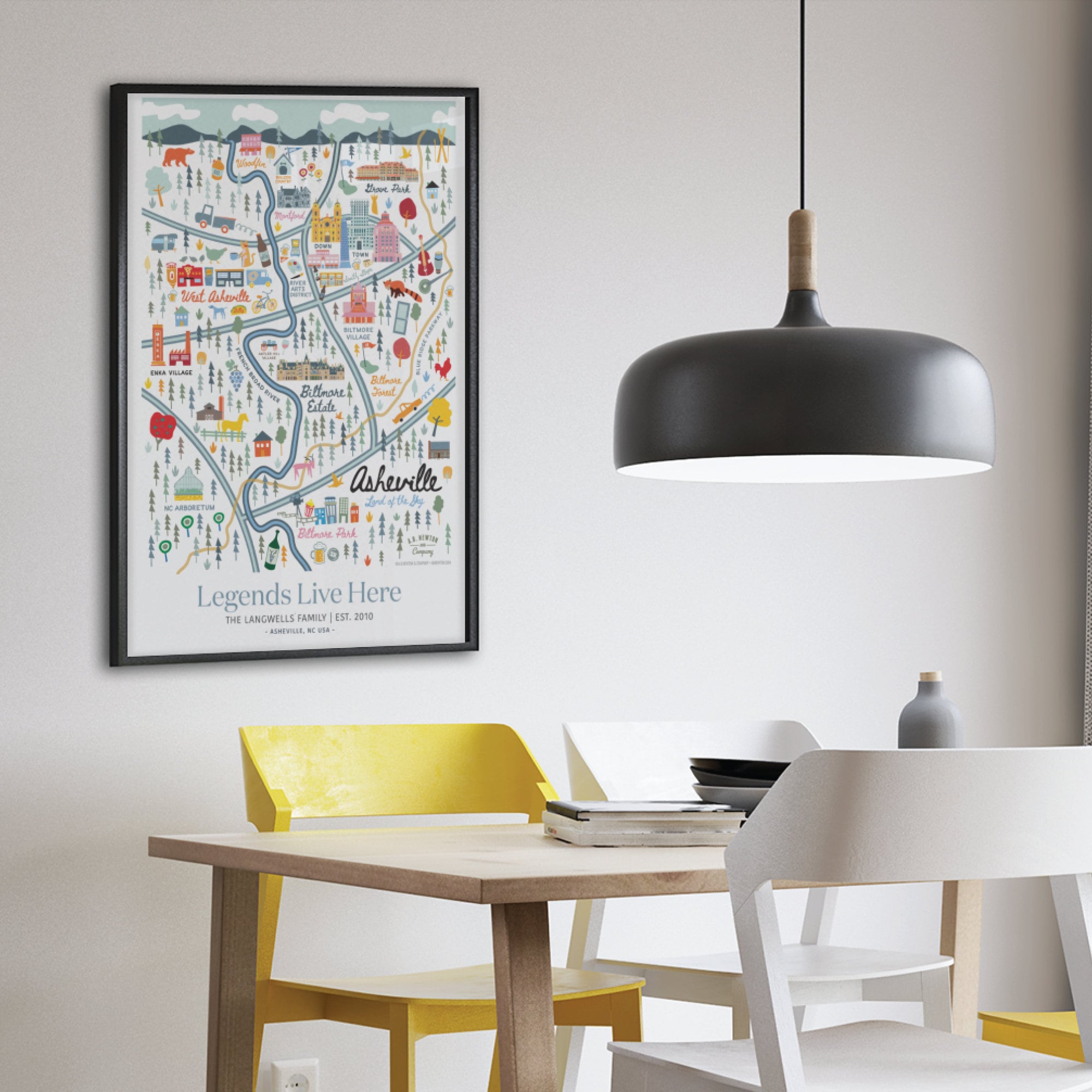 ASHEVILLE NC Personalized Wall Art Asheville North Carolina | Etsy