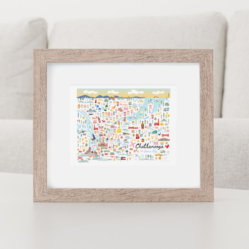 CHATTANOOGA TN Map Art Wall Decor City Map Chattanooga Etsy