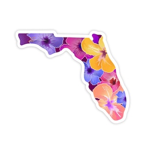 Florida Hibiscus | A Florida Inspired Sticker | For Laptop Planner Car Water Bottle | Vinyl Waterproof
