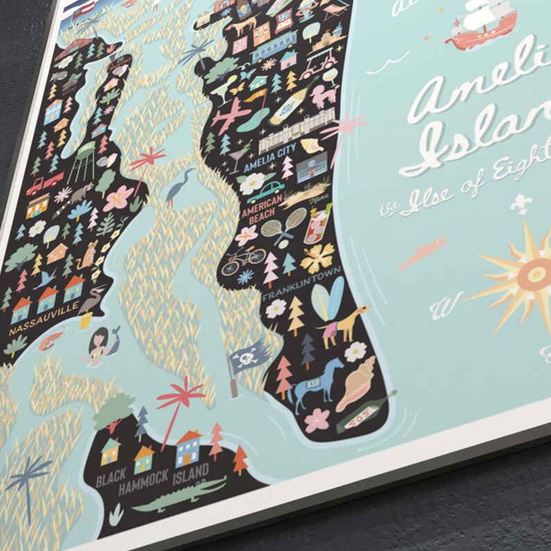 AMELIA ISLAND FL Map Art Wall Decor - Il 794xN.4252094763 Hkxq 