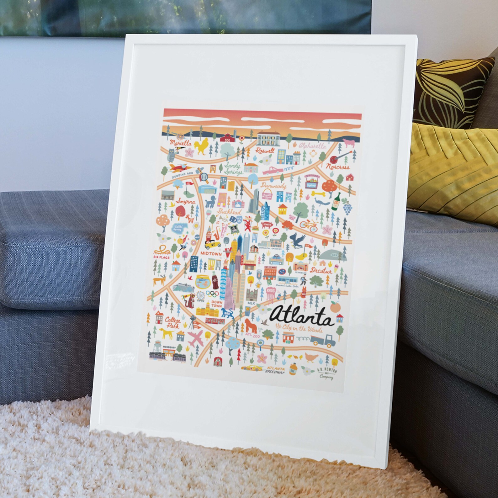 ATLANTA GA Wall Art Print Wall Decor Atlanta City Etsy