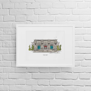 THE MET Art Wall Decor NYC Iconic Landmark Series Poster Print Gesture Sketch Illustration image 3