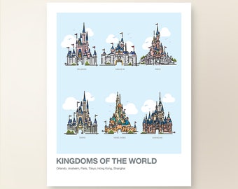 Kingdom's Of The World | Graphic Line Art Print Collection | Theme Park Series
