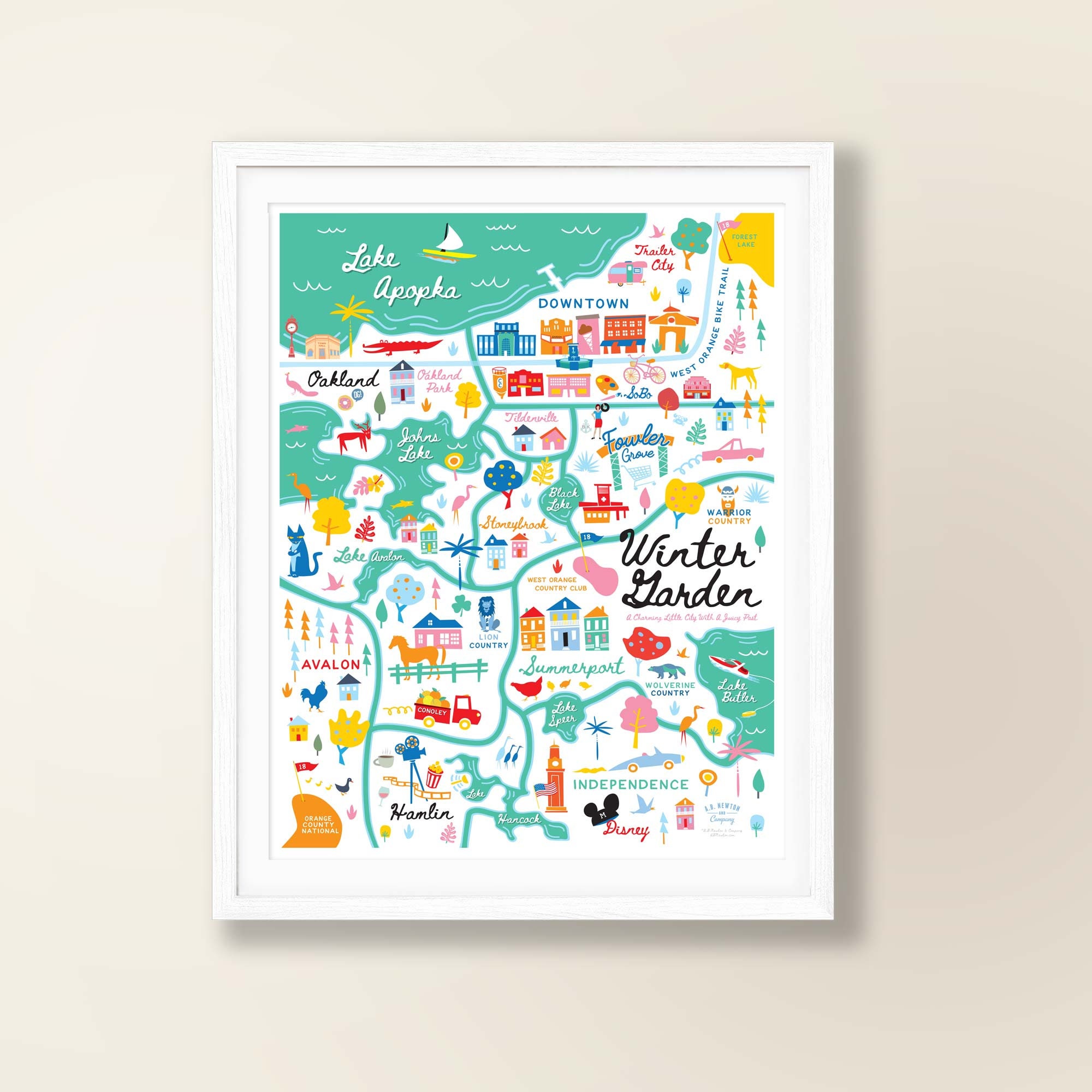 WINTER GARDEN FL Map Art Wall Decor - Il Fullxfull.3265906995 Jz37