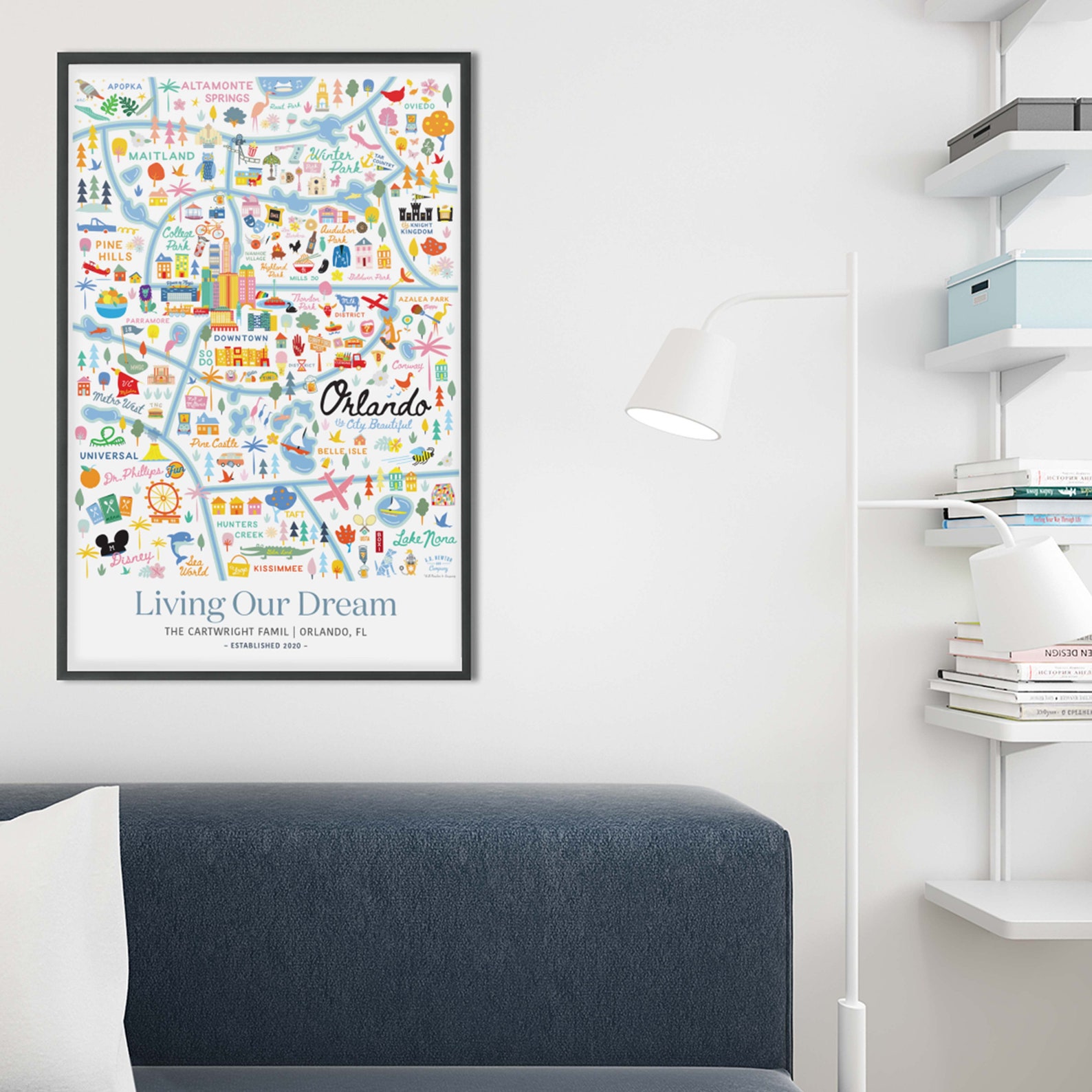 ORLANDO FL Personalized Wall Art Orlando Florida Home Decor Etsy