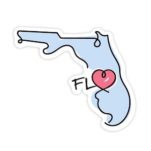 Whimsy Florida Love  | A Florida Inspired Sticker | For Laptop Planner Car Water Bottle | Vinyl Waterproof