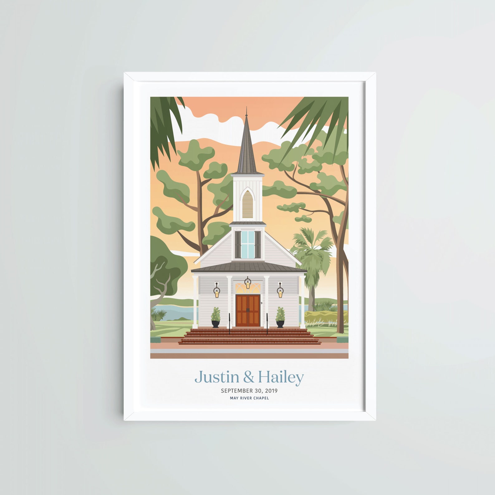 Personalized Wedding Gift May River Chapel Palmetto Bluff