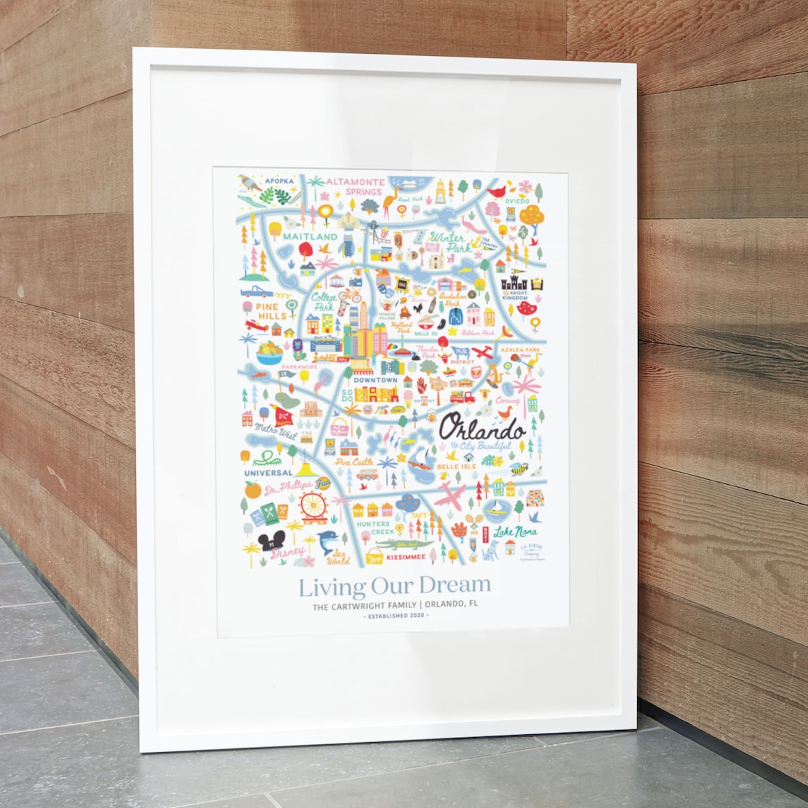 ORLANDO FL Personalized Wall Art Orlando Florida Home Decor Etsy