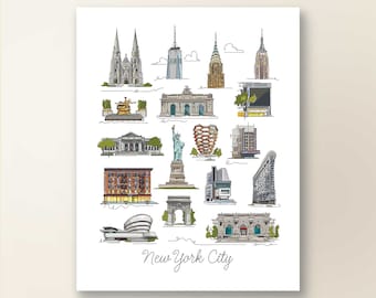 NEW YORK Collage | New York Landmark Series