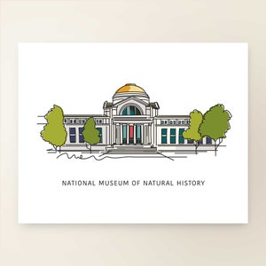 NATURAL HISTORY Museum  | Art Wall Decor | Washington D.C. Iconic Landmark Series | Poster Print | Sketch Illustration