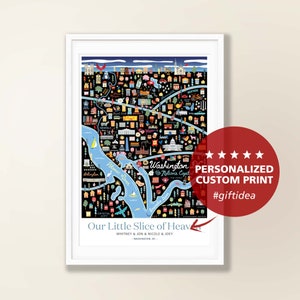 WASHINGTON DC Personalisierte Wandkunst | Washington DC Home Decor Kunstwerk | Washington Wanddekoration | Kunstdruck | Wunderliche Illustration | Nacht