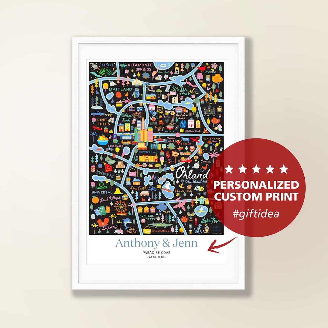 ORLANDO FL Personalized Wall Art Orlando Florida Home Decor Etsy