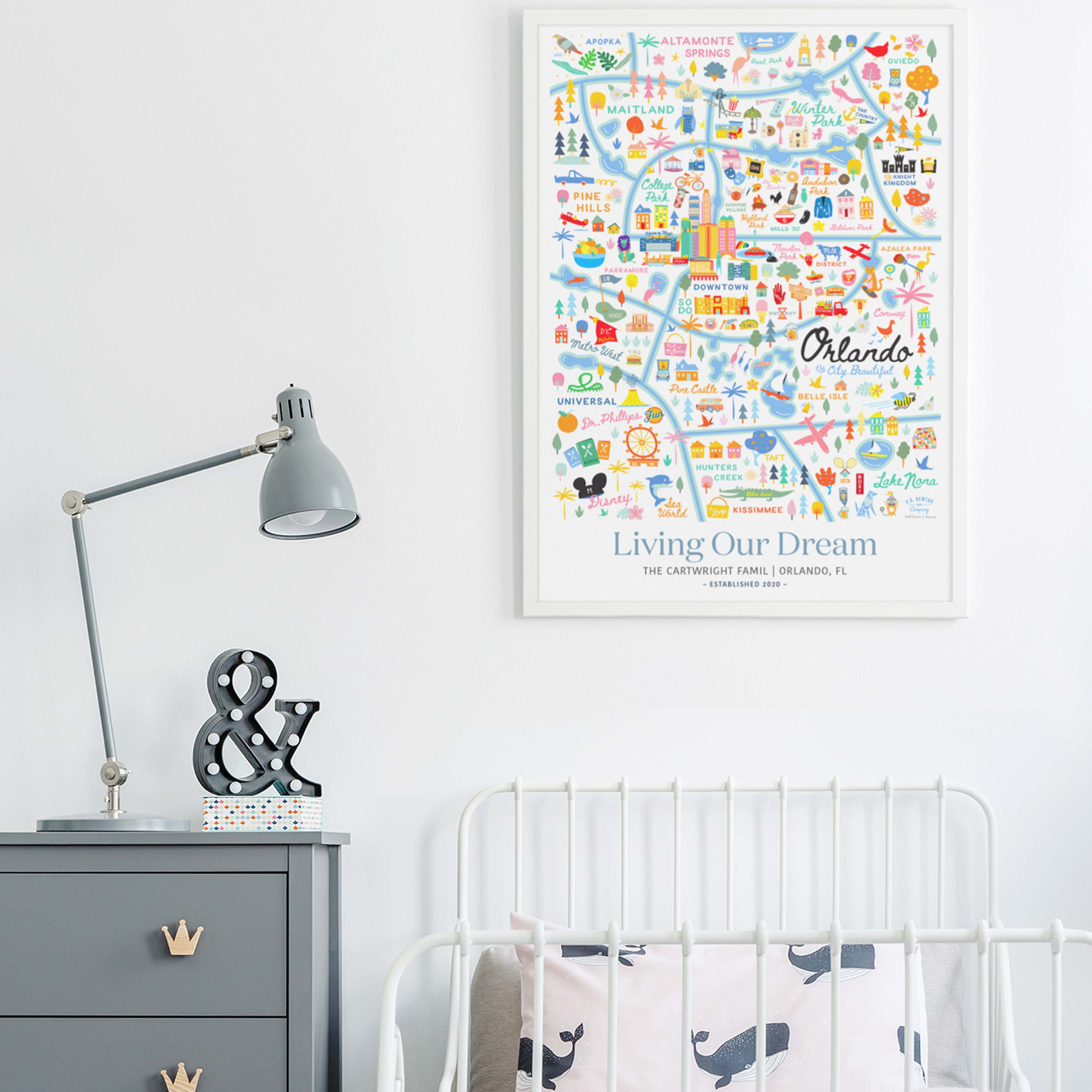 ORLANDO FL Personalized Wall Art Orlando Florida Home Decor Etsy