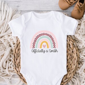 Adoption bodysuit, Adopted, Custom Personalized name, Finalization, Gotcha Day, Rainbow, Baby keepsake, Announcement, Baby shower gift