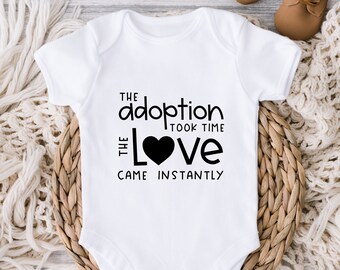 Adoption bodysuit, Adopted, Finalization, Gotcha day, Keepsake, Baby shower gift, Announcement, Adoptive mom dad, Officially, Love family
