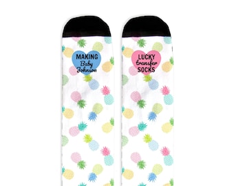 IVF Socks, Lucky Transfer Socks, Transfer day socks, Personalized IVF Socks, Wake Pray Transfer Day, IVF Gift, Pineapple Socks