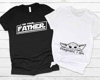 Funny Cute Pregnancy Maternity Shirt, Couples Pregnancy Announcement Reveal Shirt, Pregnant I am, I am the father