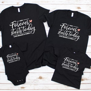 Family matching adoption shirts, Adopting announcement, Personalized custom names, Finalization gotcha day, Love makes a family