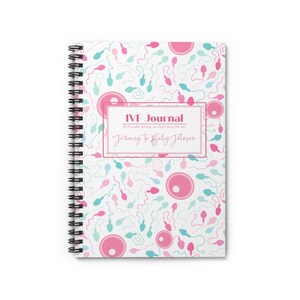 IVF journal notebook, IVF Infertility planner diary, ivf gift, funny ivf, Personalized ivf journal, sperm egg, ivf warrior