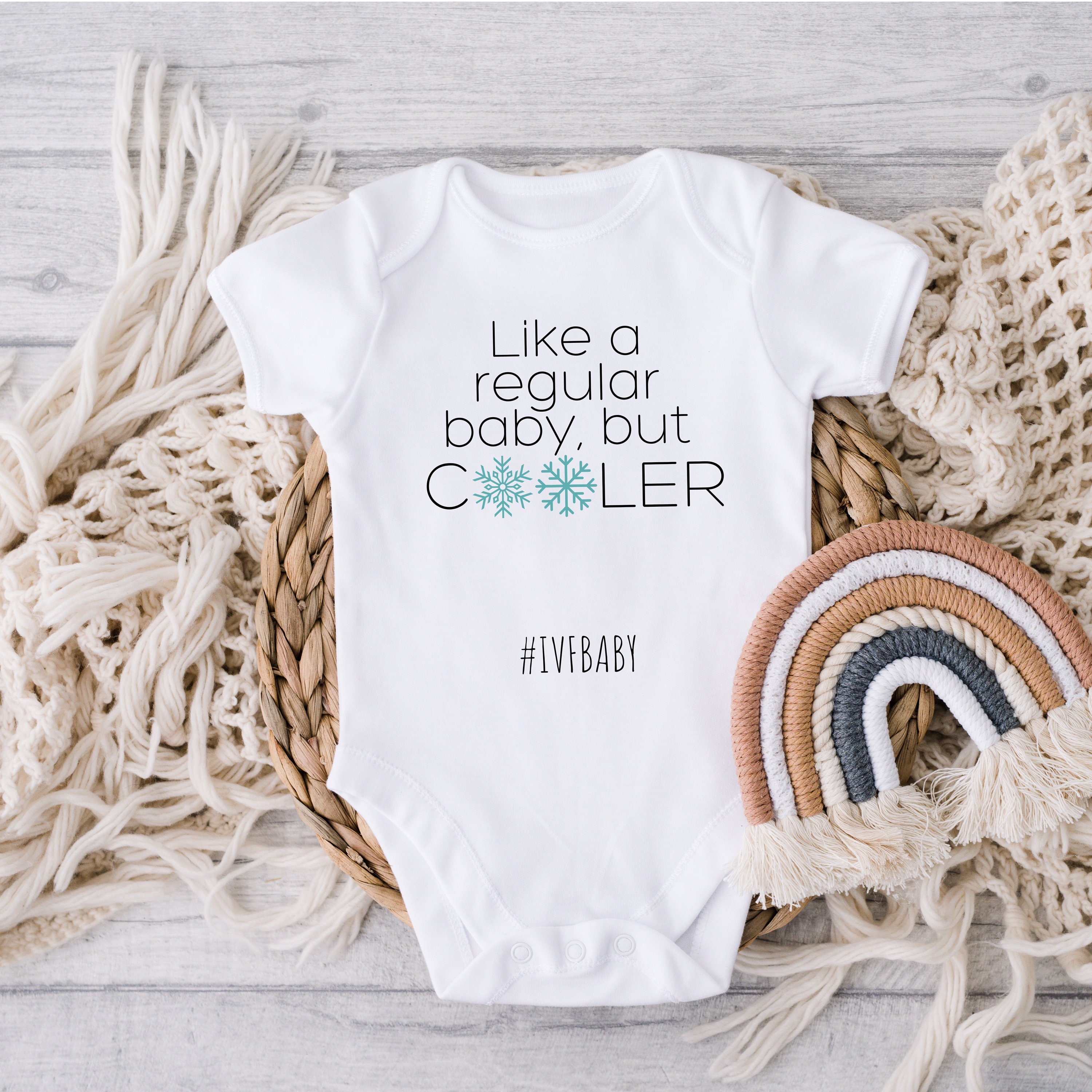 IVF Baby Bodysuit Pregnancy Announcement Baby Shower Mom Dad