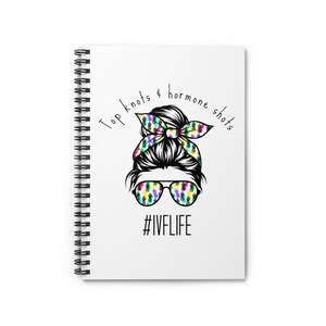IVF ttc journal notebook, IVF Infertility planner diary, ivf gift, Top knots hormone trigger shots, ivf pineapples, ivf warrior