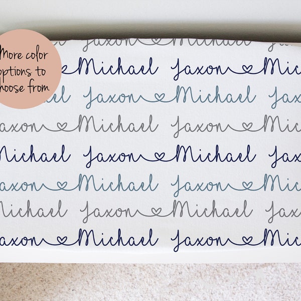 Personalized name changing pad cover, Custom changing table cover, Custom baby bedding sheets, Nursery decor, Baby shower gift, Boy girl