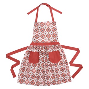 Cute Apron, Apron Dress, Plus Size Apron, Pattern, for Women, Mom Gift, Grandma Gift, Mother Gift From Daughter, Unisex Apron, Lorraine Red image 7