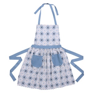 Cute Apron, Apron Dress, Plus Size Apron, Mother's Day Gift, Grandma Gift, Mother Gift From Daughter, Unisex Apron, Nora Blue image 5