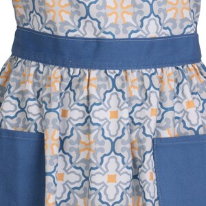 Cute Apron, Apron Dress, Plus Size Apron, Pattern, for Women, Mom Gift, Grandma Gift, Mother Gift From Daughter, Unisex Apron, Florence Blue image 7