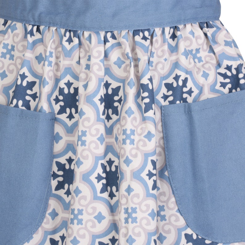Cute Apron, Apron Dress, Plus Size Apron, Mother's Day Gift, Grandma Gift, Mother Gift From Daughter, Unisex Apron, Nora Blue image 6