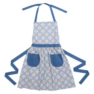 Cute Apron, Apron Dress, Plus Size Apron, Pattern, for Women, Mom Gift, Grandma Gift, Mother Gift From Daughter, Unisex Apron, Florence Blue image 6