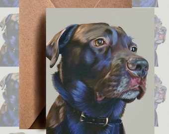 Chocolate Labrador, Dog Card / Labrador Card /  Dog Greetings Card / Wildlife Card / Blank Card/