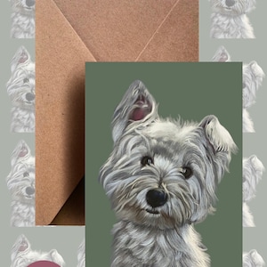 West Highland Terrier / Westie /Dog Card / Westie Card / Biglietto d'auguri per cani / Carta della fauna selvatica / Carta vuota/