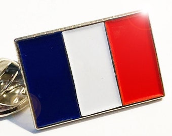 National Flag Of France - Top Quality Enamel Pin Badge - (12mm x 20mm)