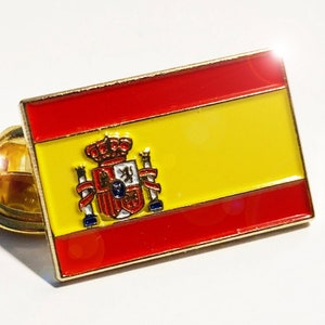 National Flag Of Spain - Top Quality Enamel Pin Badge - (12mm x 20mm)