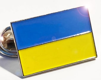 Drapeau national de l'Ukraine - Badge en émail de haute qualité - (12 mm x 20 mm)