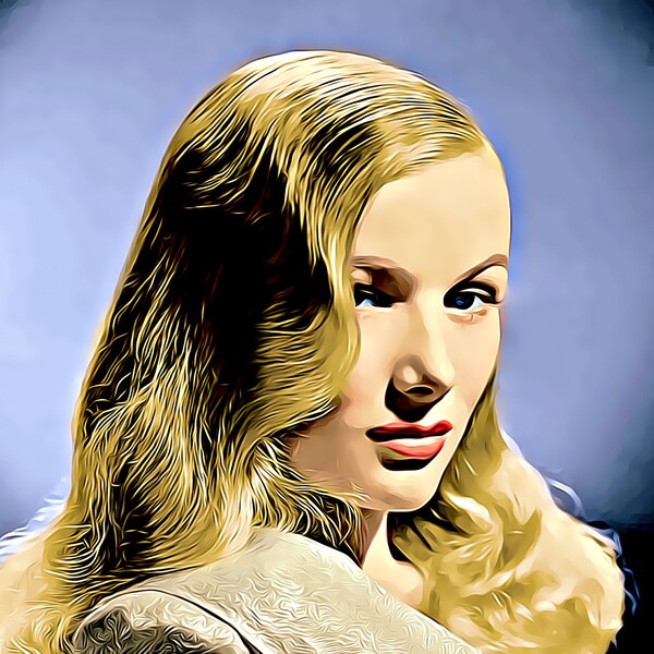 Veronica Lake Unique Graphic Art Illustration Print 01 (A4 Size - 210 x 297mm - 8.5" x 11.75")