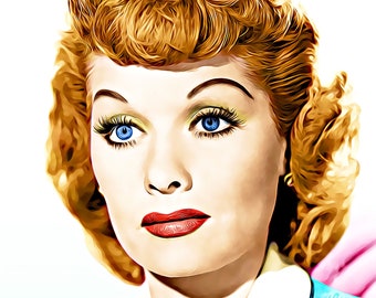 Lucille Ball Unique Graphic Art Illustration Print 15 (A4 Size - 210 x 297mm - 8.5" x 11.75")