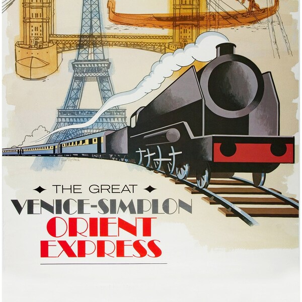 Venise-Simplon Orient Express - Mini Affiche de Voyage 08 (Taille A4 - 210 x 297mm - 8.5 " x 11.75 « )