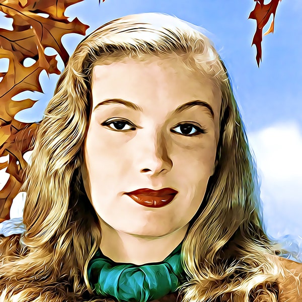 Veronica Lake Unique Graphic Art Illustration Print 04 (A4 Size - 210 x 297mm - 8.5" x 11.75")