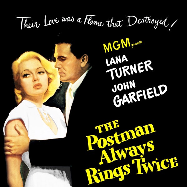 Lana Turner & John Garfield - The Postman Always Rings Twice - Mini Movie Poster 01 (A4 Size - 210 x 297mm - 8.5" x 11.75")