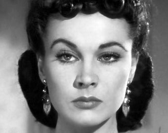 Vivien Leigh Monochrome Photo Print 13 (A4 Size - 210 x 297mm - 8.5" x 11.75")