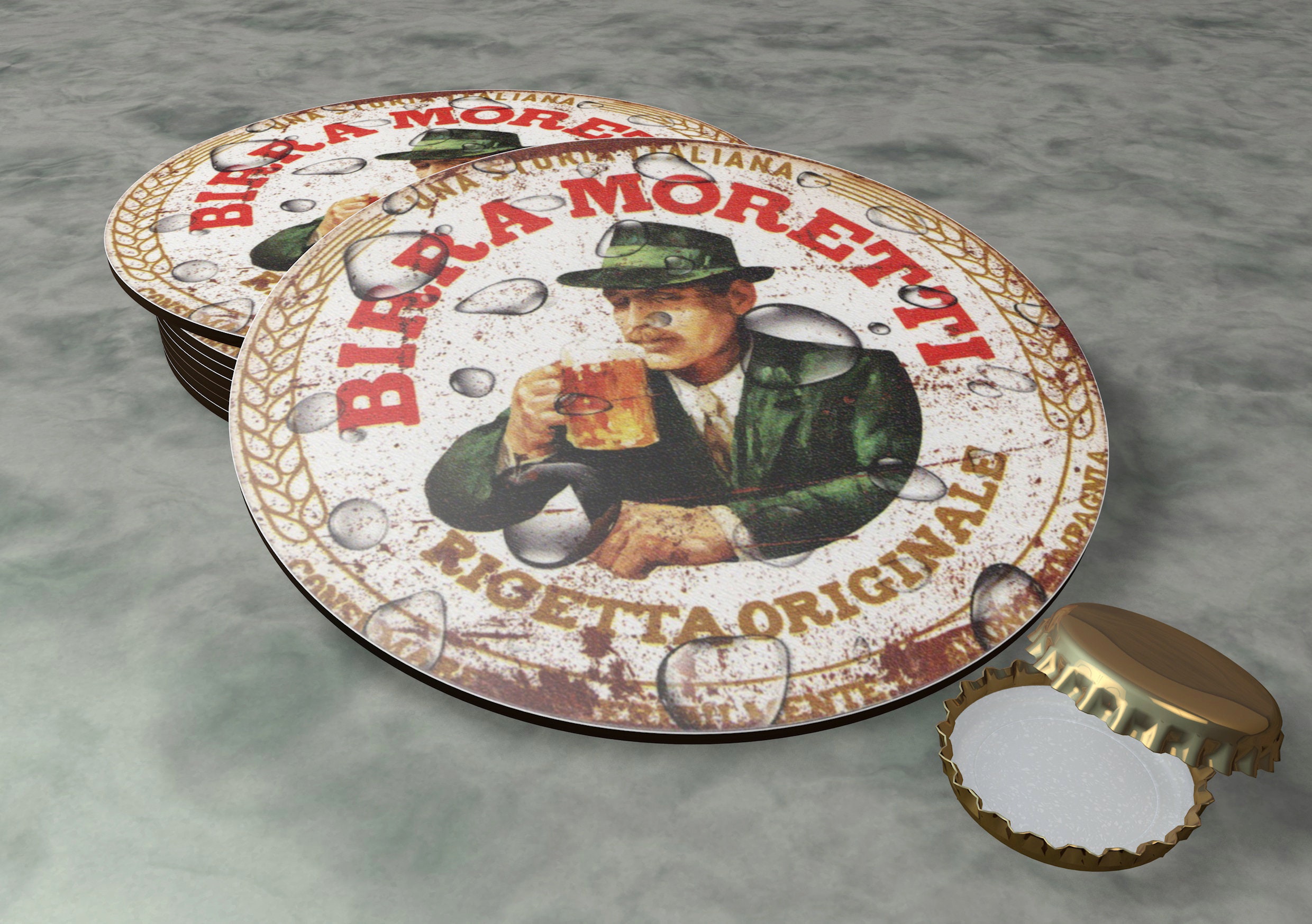Good for Blade owners 4 Birra Moretti Round Slate Coasters 10cm x 10cm 
