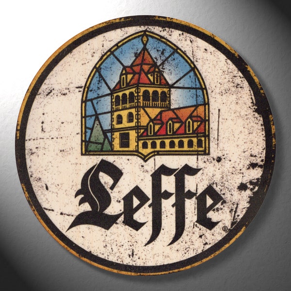 Leffe Plaque murale ronde en bois naturel aspect vieilli vintage Leffe