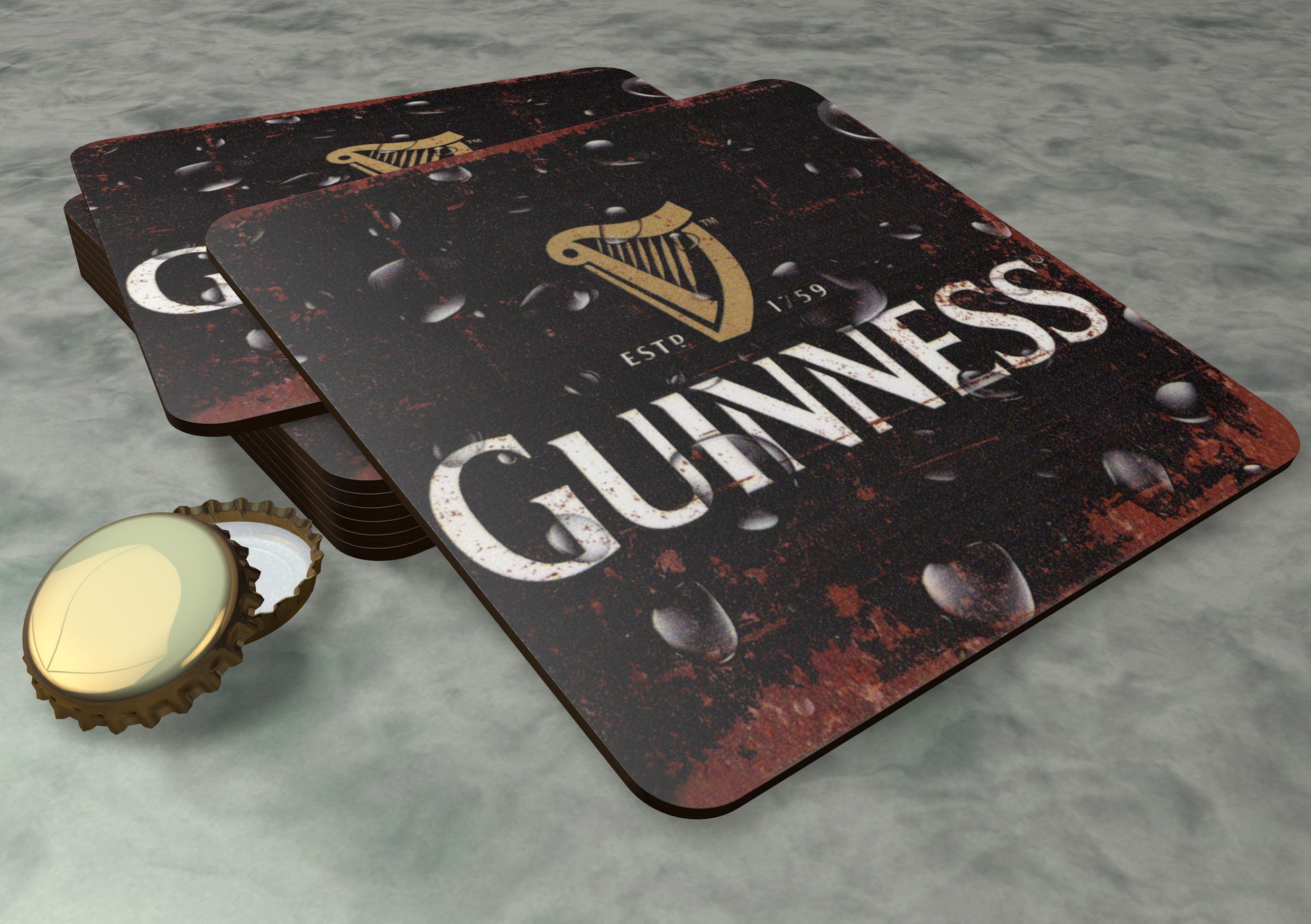 12 Wooden Guinness Coasters Brand New 